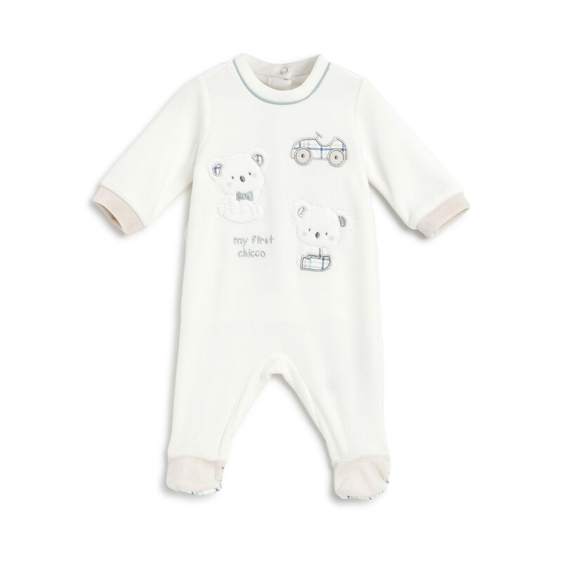 Boys Bronze Applique Nappy Opening Babysuit image number 0